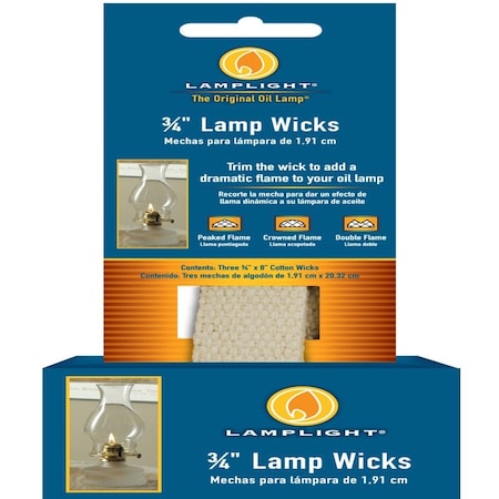 Lamplight Lamplight Farms 3/4 in. X 8 in. L Flat Wick Shape Cotton Lamp Wick 3 pk 99963